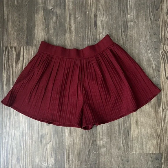 Zara Flared Burgundy Oxblood Shorts Skorts - Picture 6 of 11